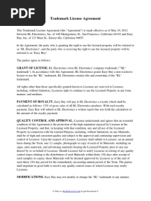 Trademark License Agreement