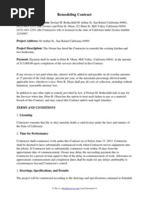 Remodeling Contract