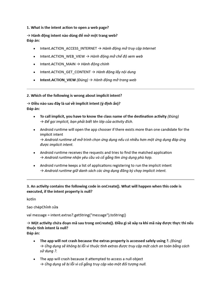 Android Quizz | PDF