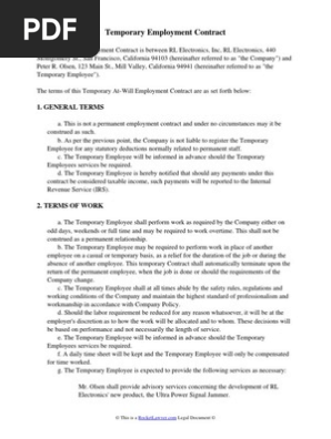 Temporary Employment Contract