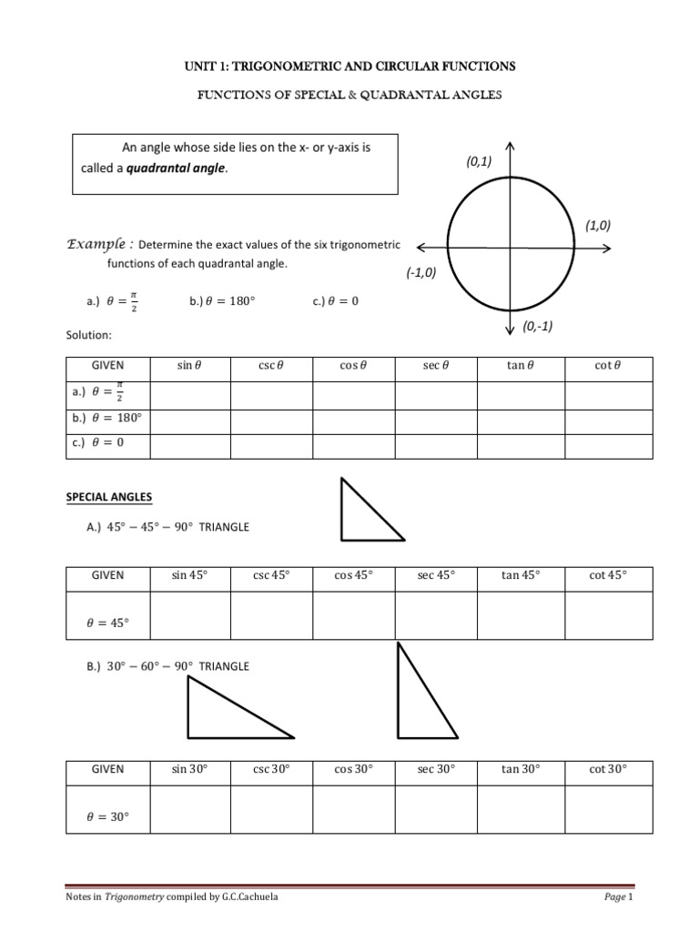 Trigonometric Functions of Angles | PDF | Trigonometry | Combinatorics