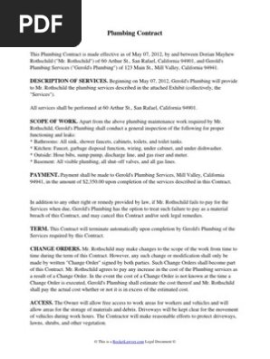 Plumbing Contract