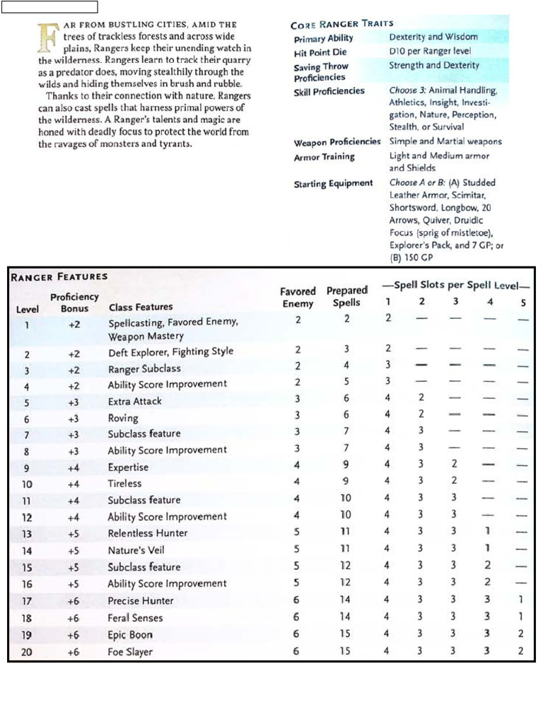Ranger Class: Gloom Stalker Guide | PDF | Gary Gygax Games | D20 System
