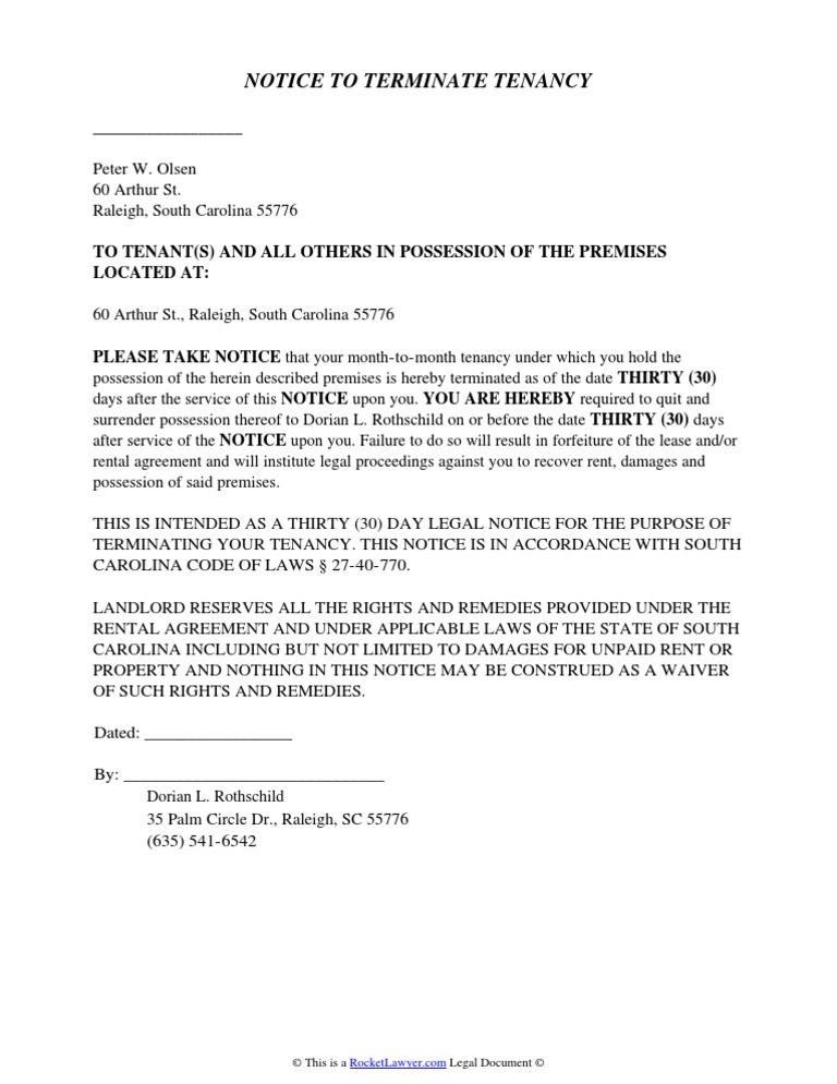 south carolina eviction notice pdf leasehold estate eviction