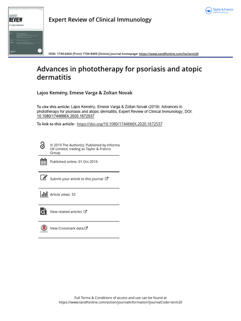 2019 - Kemeny - Advances in Phototherapy for Psoriasis and Dermatitis ...