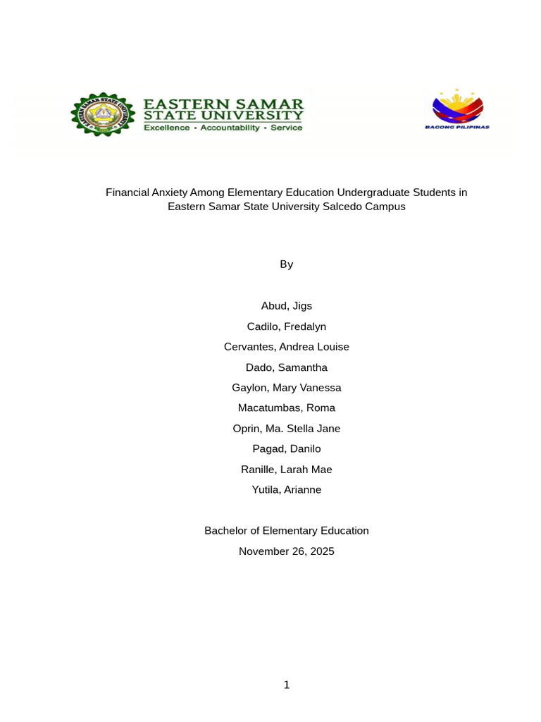 Financial Anxiety in Education Students | PDF | Cost Of Living | Survey ...