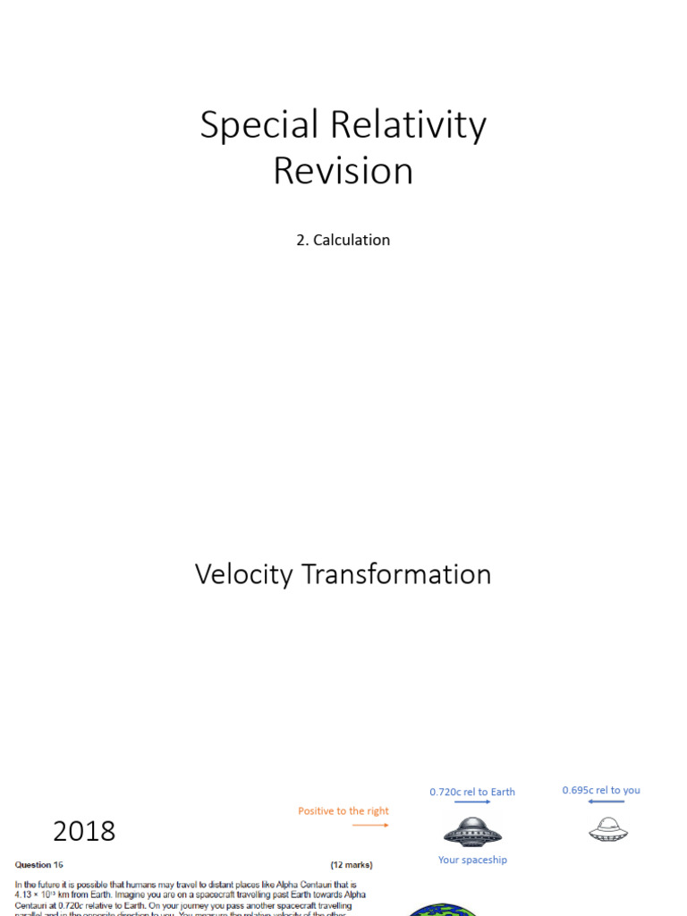 Special Relativity Revision PYQ - 2. Calculation | PDF