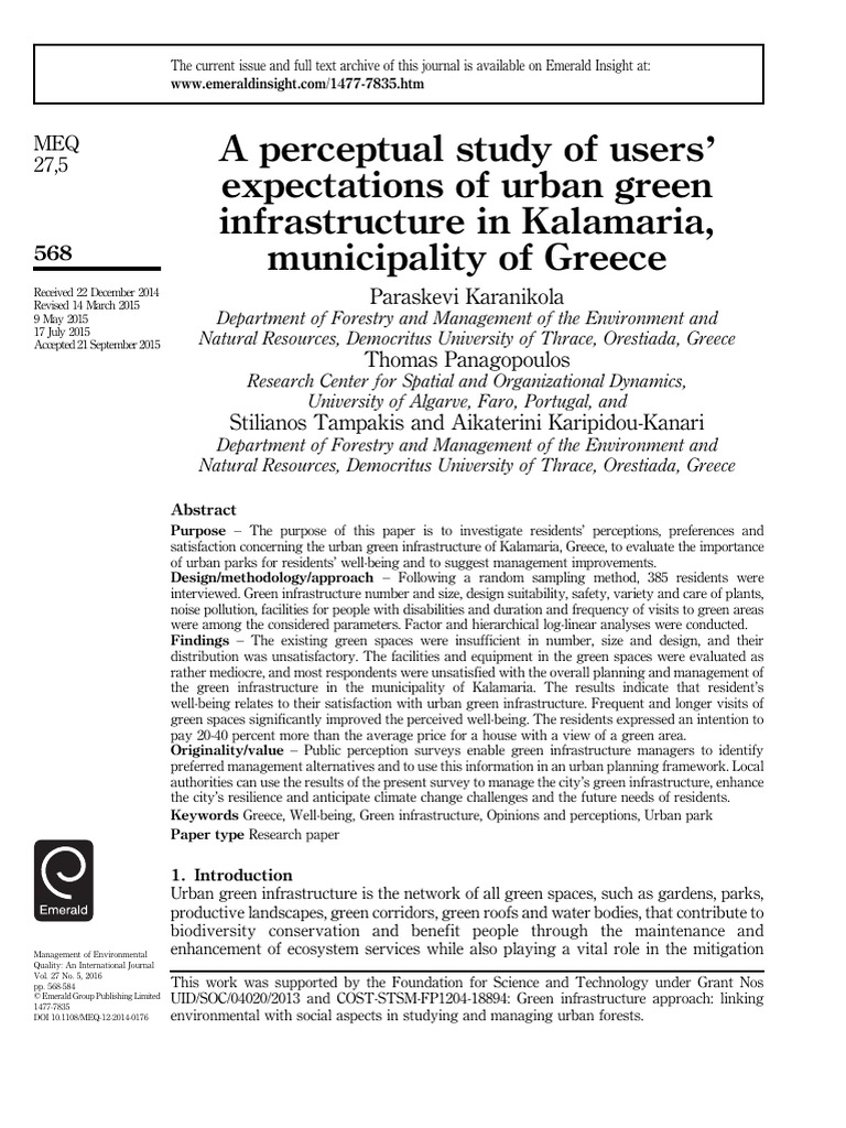 Urban Green Infrastructure in Kalamaria | PDF | Green Infrastructure ...