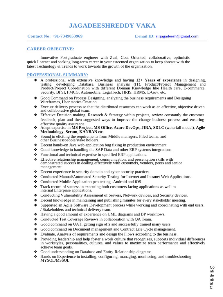 Senior IT Project Manager Resume | PDF | Software Development Process ...