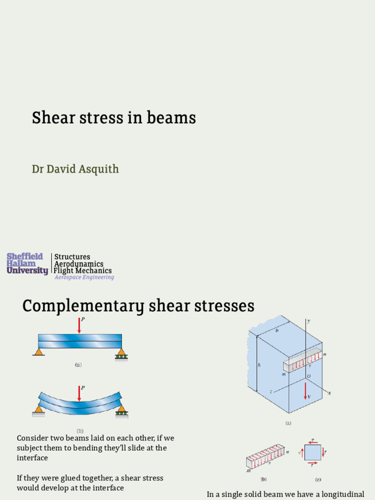 Shear Stress and Bending in Beams | PDF | Bending | Stress (Mechanics)