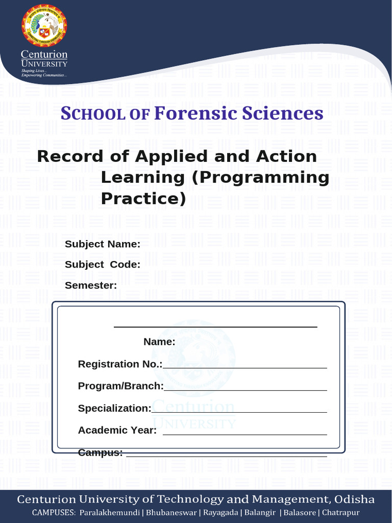 Record of Applied and Action Learning CSE - A4-2pgs | PDF | Cognitive ...