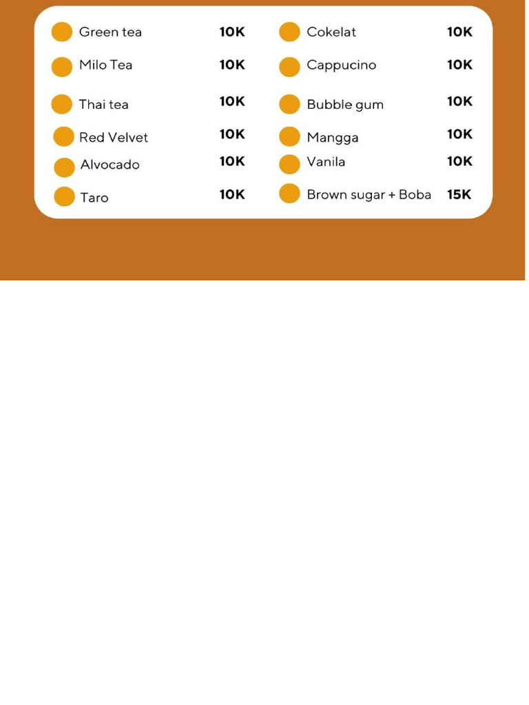 Menu Print Bsok | PDF