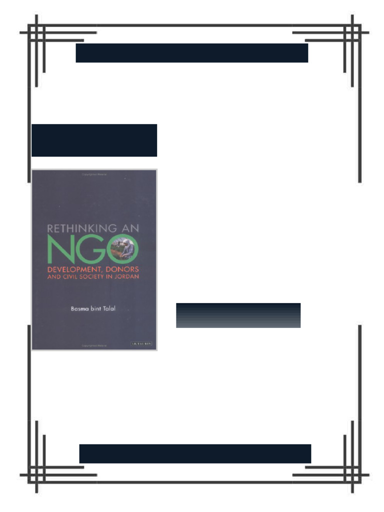 Rethinking and NGO Development Donors and Civil Society in Jordan First ...