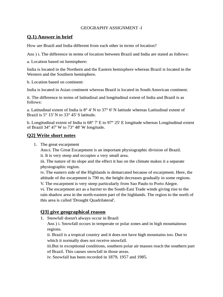 Geography Assignment | PDF