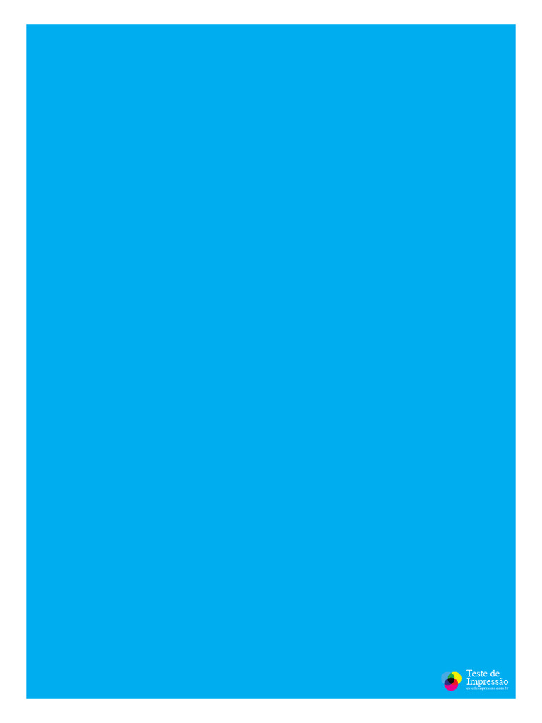 Teste de Impressao Azul 100 Ciano CMYK C | PDF