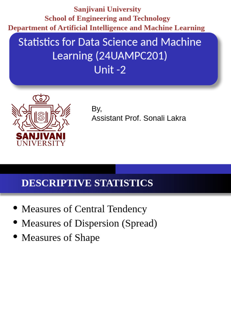 Statistics for Data Science and Machine Learning 2025-2026!3 ...