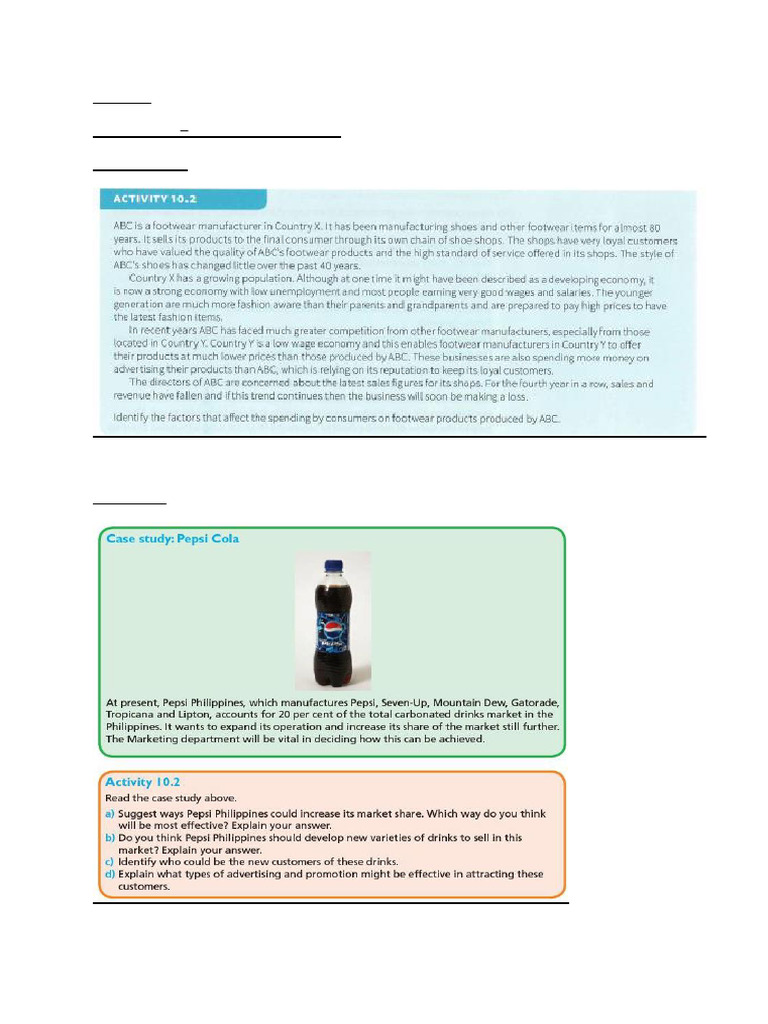 Form 2 BS Worksheets | PDF | Marketing | Financial Markets