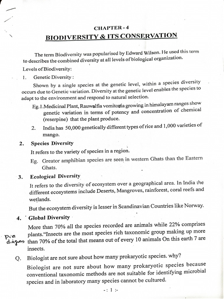 Biodiversity and Its Conservation | PDF