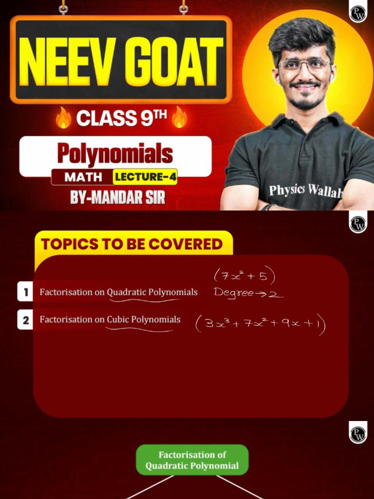 Polynomials 04 Class Notes | PDF
