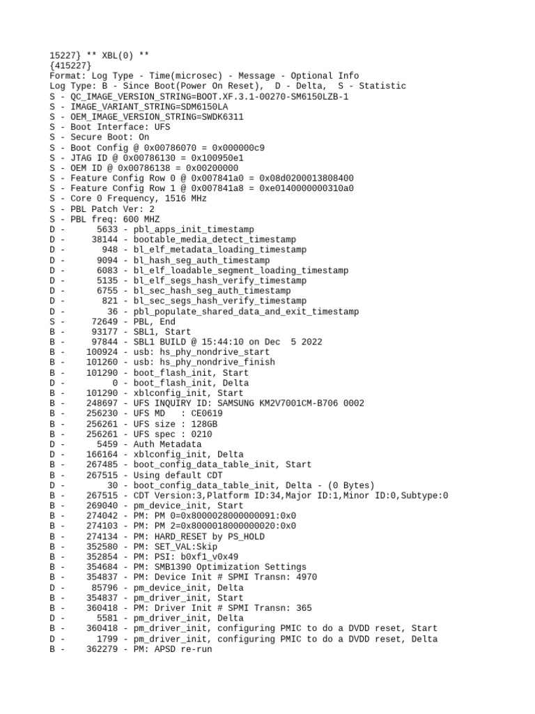 Boot Log Analysis for SM6150LZB-1 | PDF | Booting | System Software