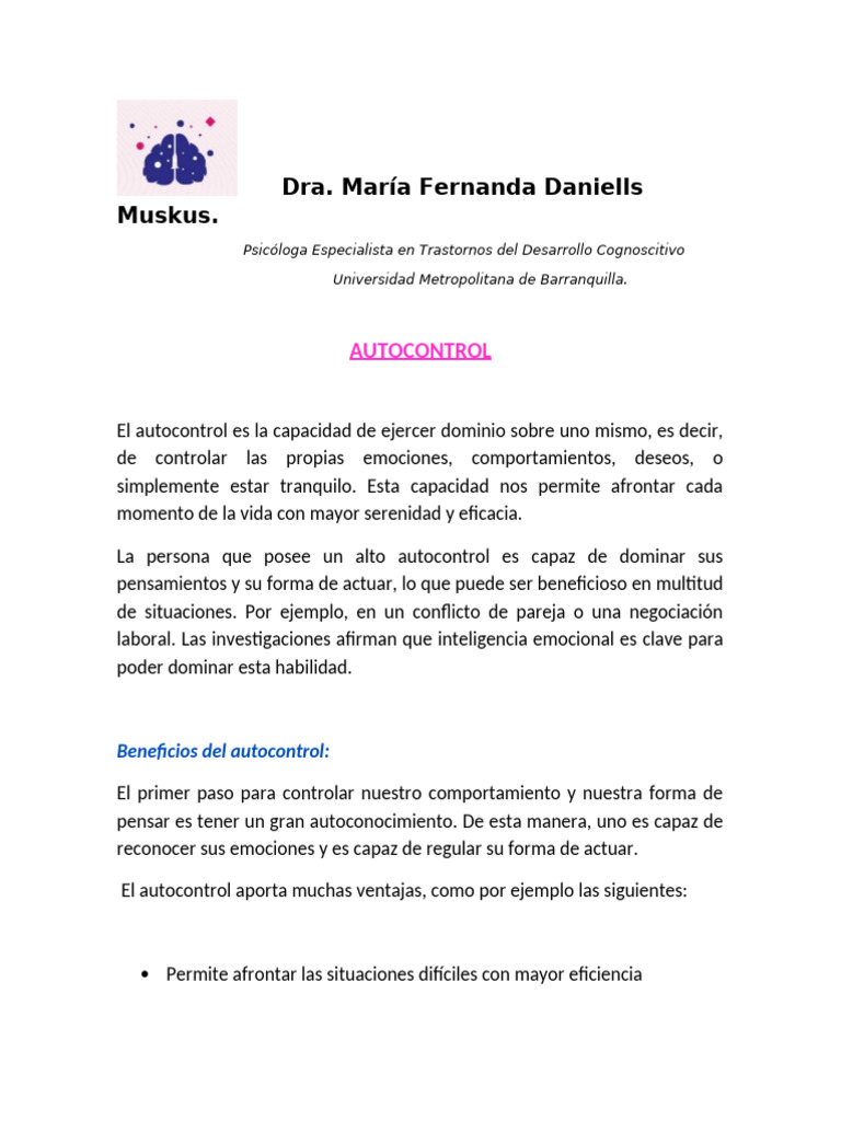 Mejora tu autocontrol emocional eficazmente | PDF | Las emociones ...