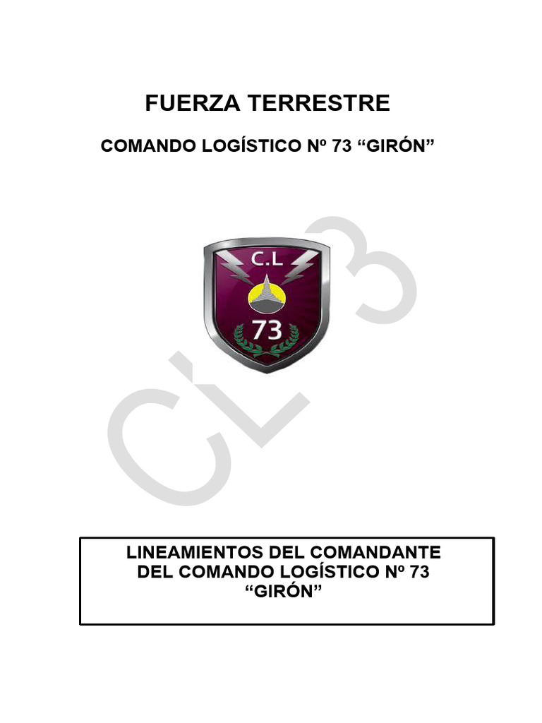 Lineamientos Logísticos del CL73 