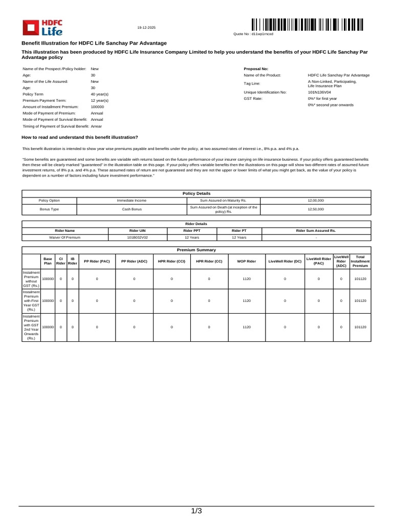 HDFC Life Sanchay Par Advantage Overview | PDF | Life Insurance | Insurance