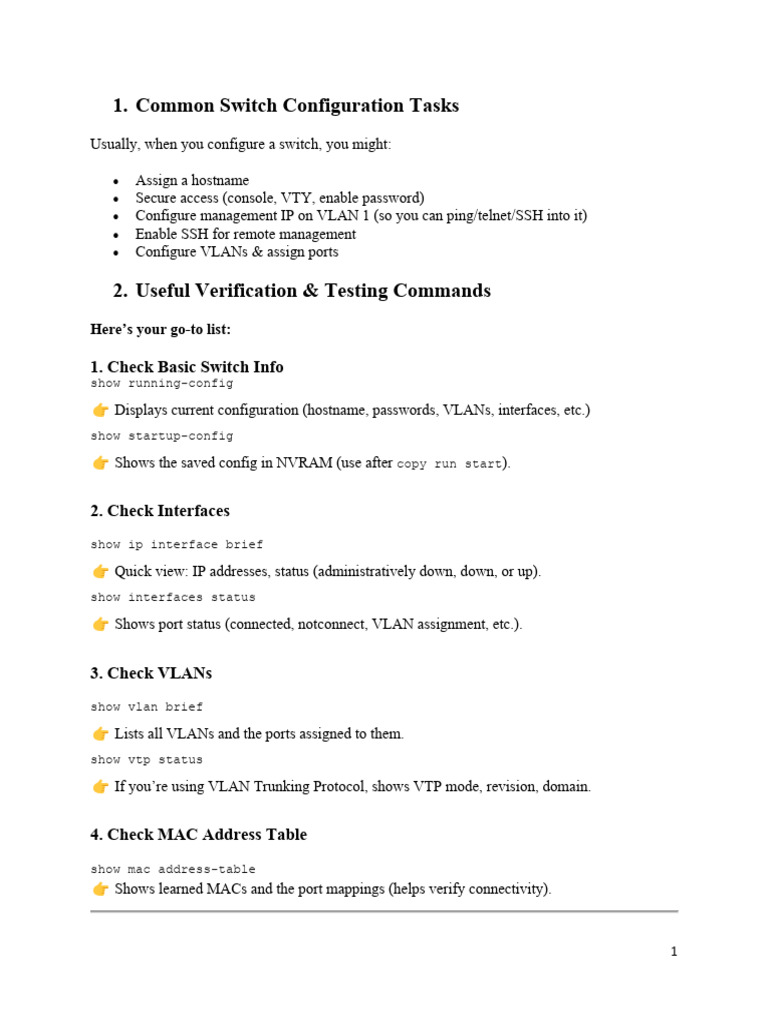 03 Common Switch Configuration Tasks and VLAN | PDF | Network Switch ...