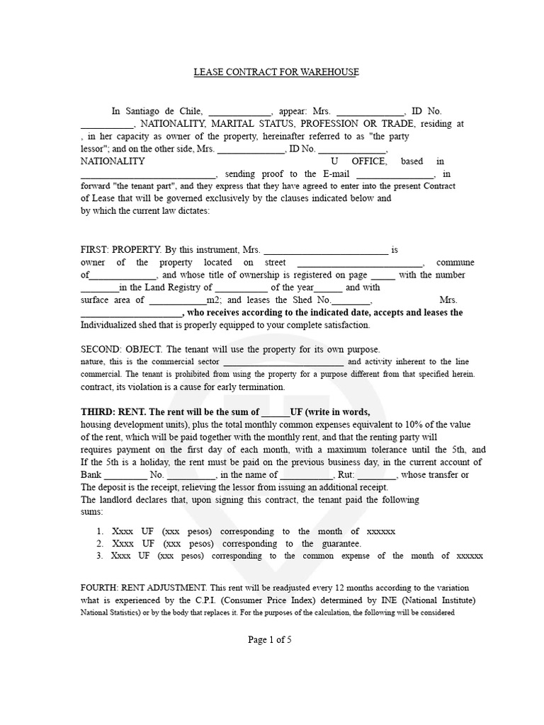 922144863 5 Warehouse Lease Agreement | PDF | Lease | Leasehold Estate