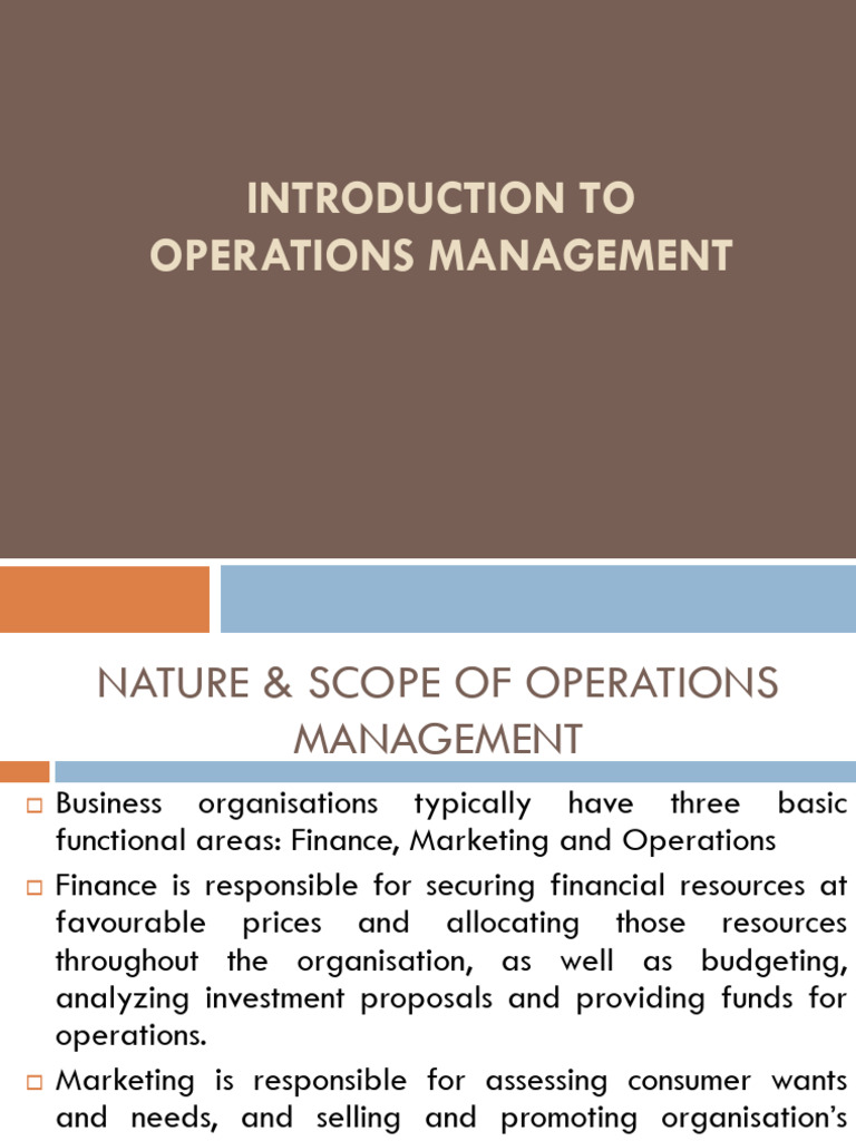Overview of Operations Management | PDF | Operations Management | Goods