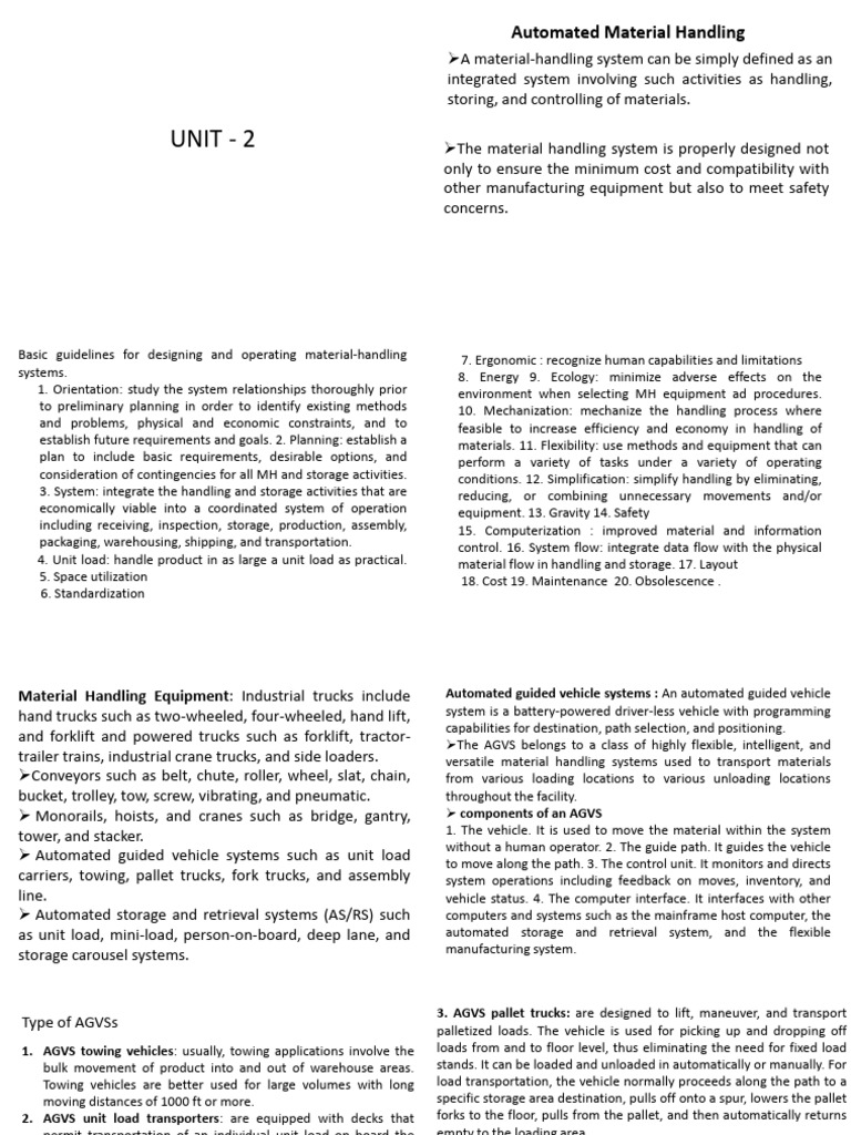 Automated Material Handling Systems Guide | PDF
