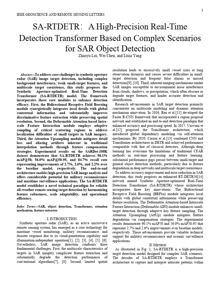 High-Precision SAR Object Detection Model | PDF | Remote Sensing ...