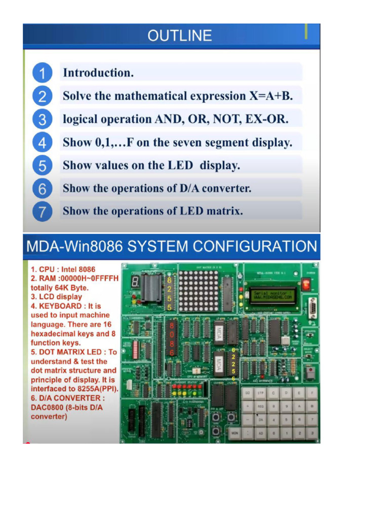 8086 Experiment | PDF