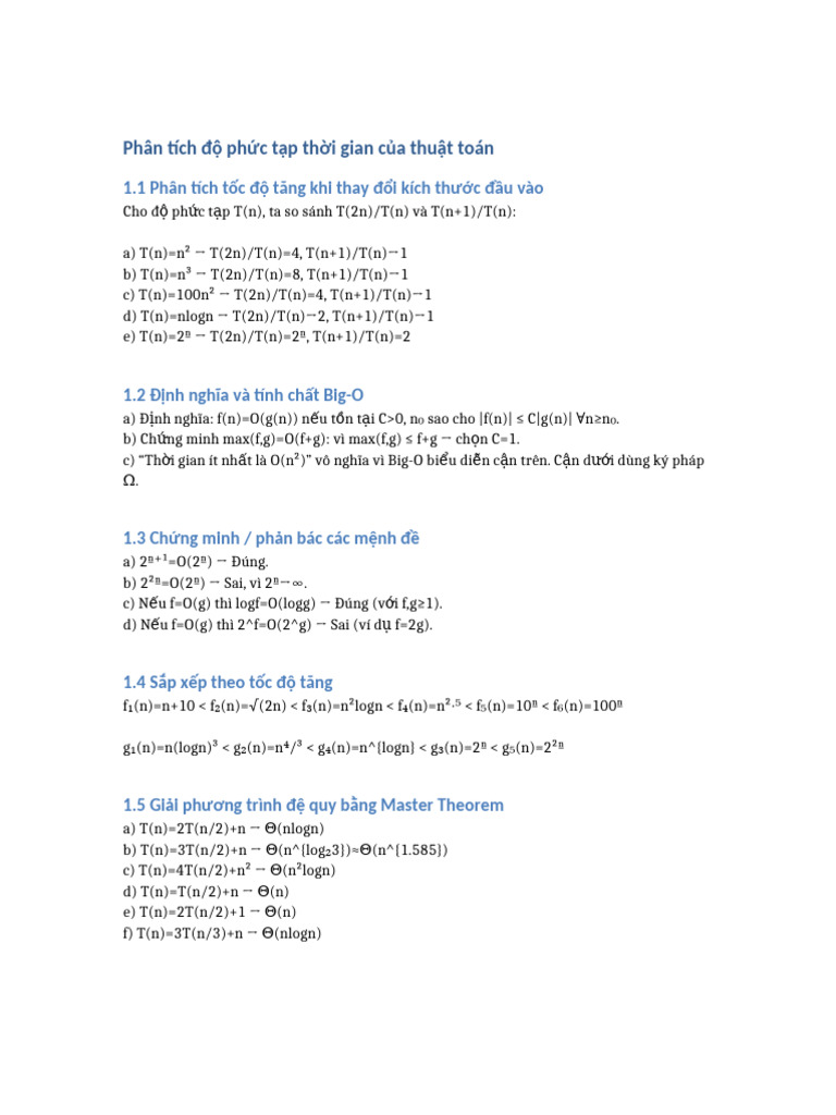 Phan Tich Do Phuc Tap Thuat Toan | PDF