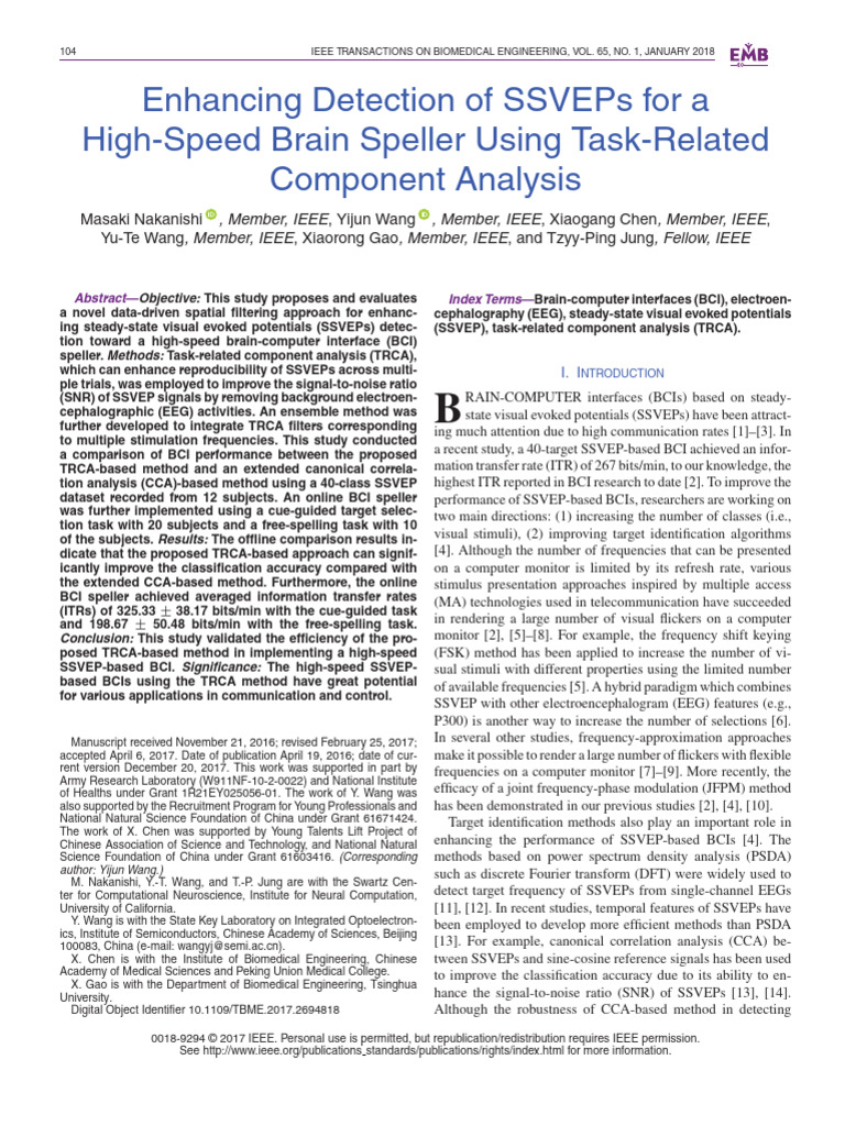 Enhancing SSVEP Detection for BCIs | PDF | Electroencephalography ...
