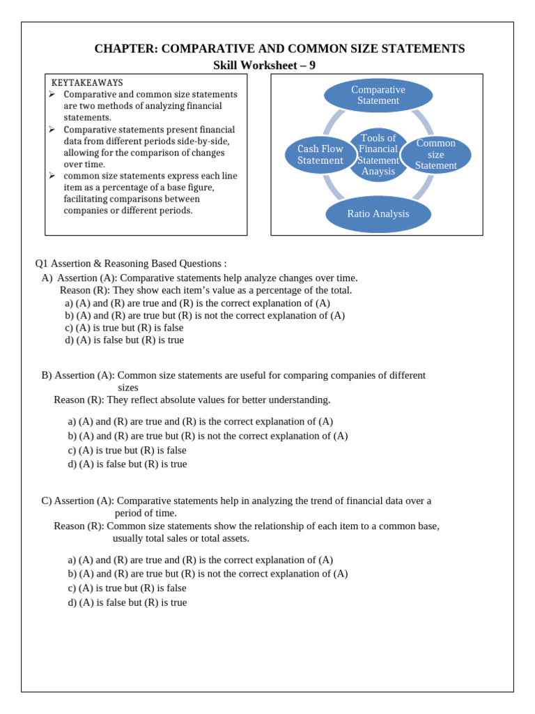 Comparative and Common Size Statements Guide | PDF | Income Statement ...