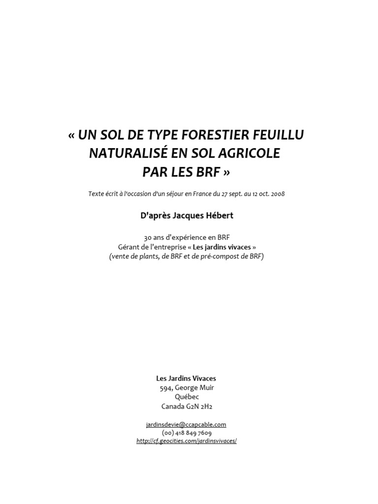 Transformation des sols forestiers en agricoles | PDF | Sol (pédologie ...