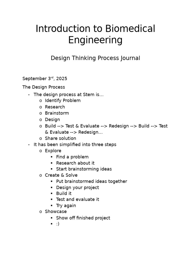 Biomedical Engineering - The Design Process | PDF | Brainstorming ...