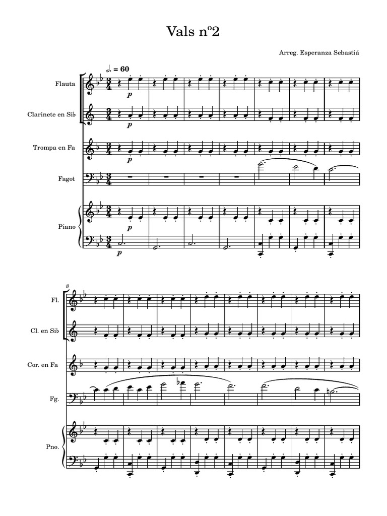 Vals nº2 for Flute and Piano | PDF