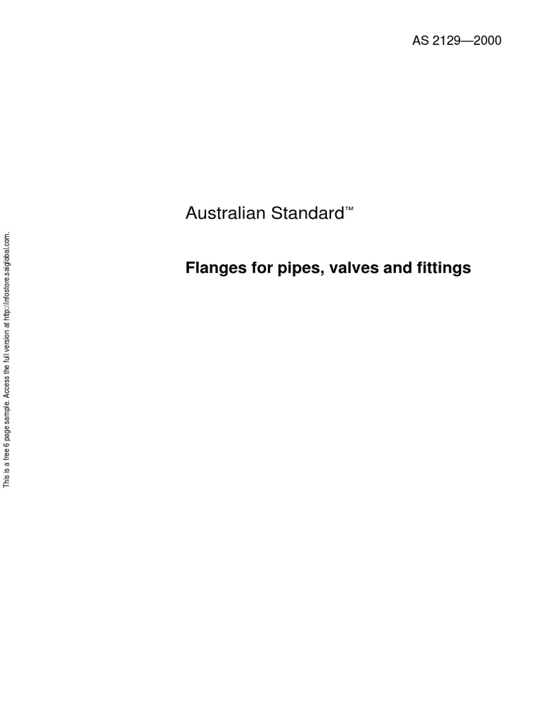 As 2129-2000 Flanges For Pipes Valves and Fittings | PDF | Pipe (Fluid ...