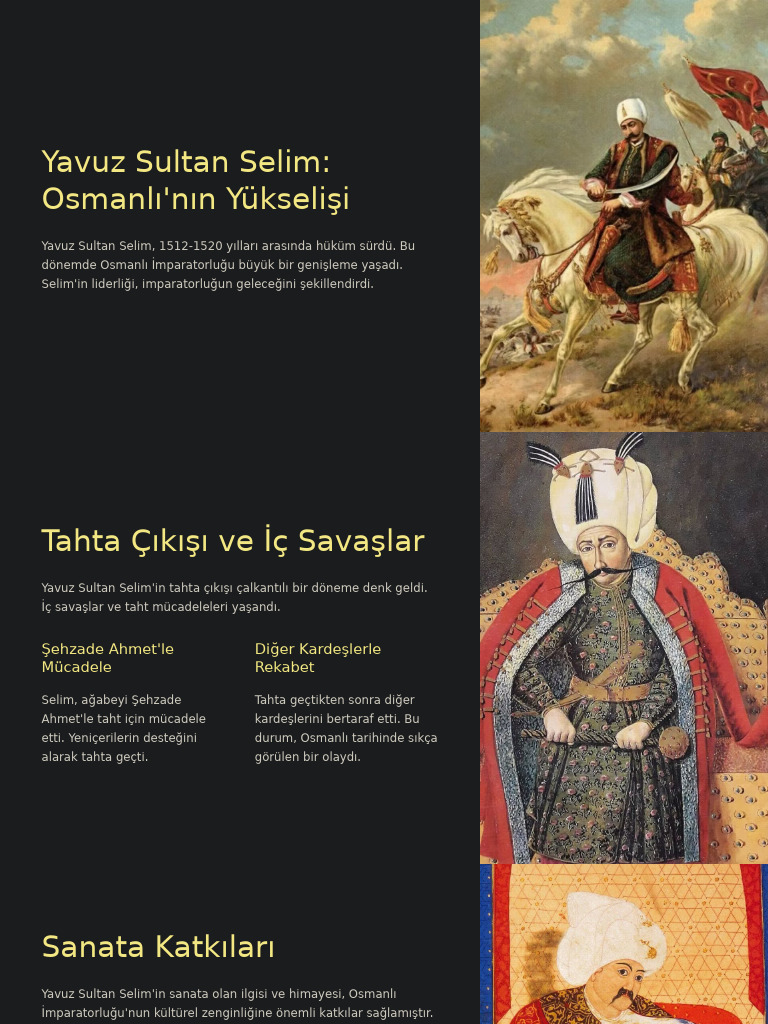 Yavuz Sultan Selim Osmanlinin Yukselisi | PDF