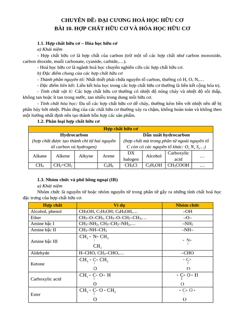 5. PBL2. CĐ 5. CHỦ ĐỀ HỢP CHẤT HỮU CƠ, HOÁ HỌC HỮU CƠ | PDF