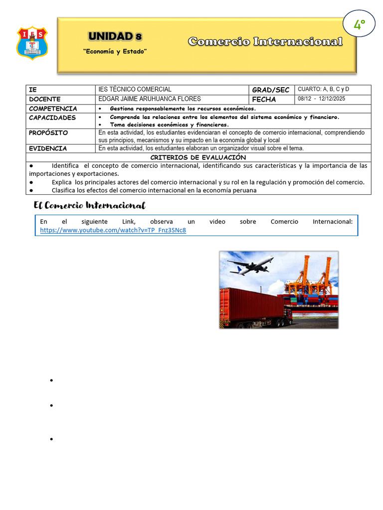 FICHA DE ACTIVIDAD CCSS 4°- SEMANA 4-5 | PDF | El comercio ...