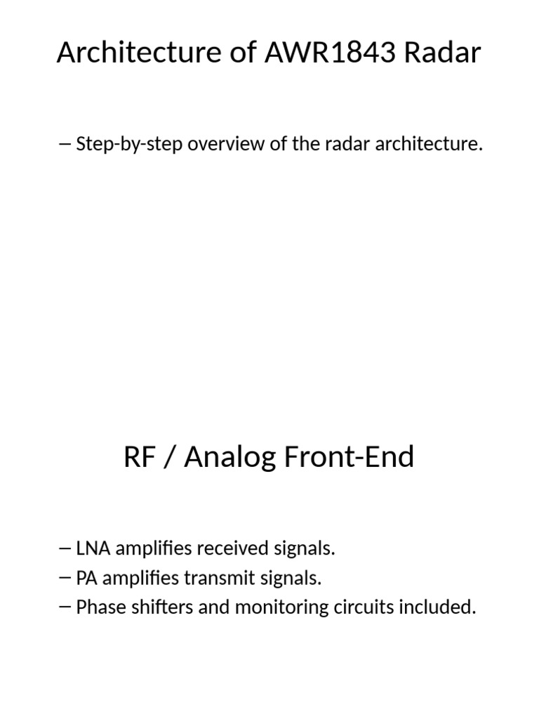 AWR1843 Step by Step Presentation | PDF