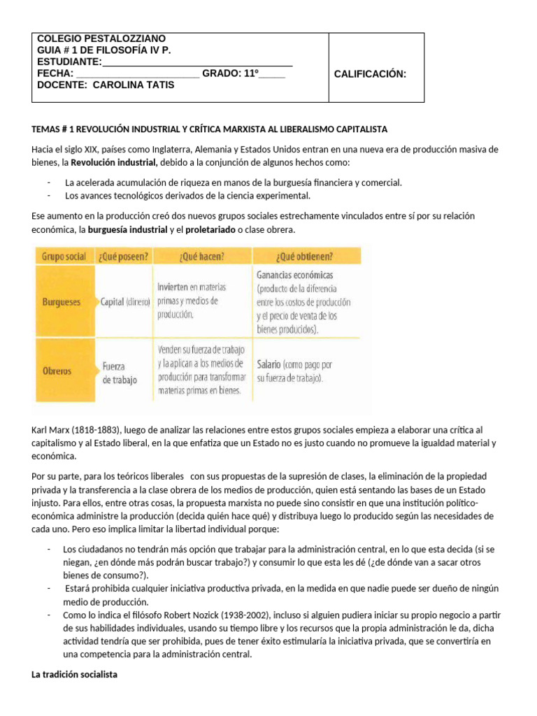 Crítica Marxista al Liberalismo Capitalista | PDF | La Ley natural ...