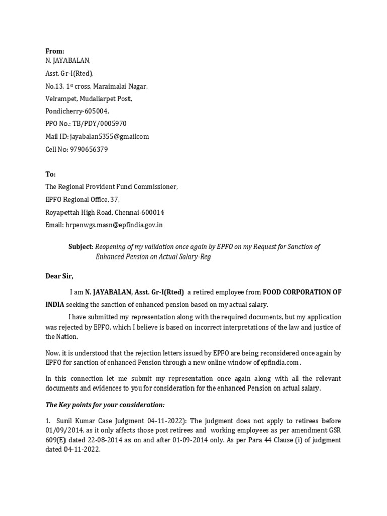 letter to EPF OFFICE | PDF | Justice | Crime & Violence