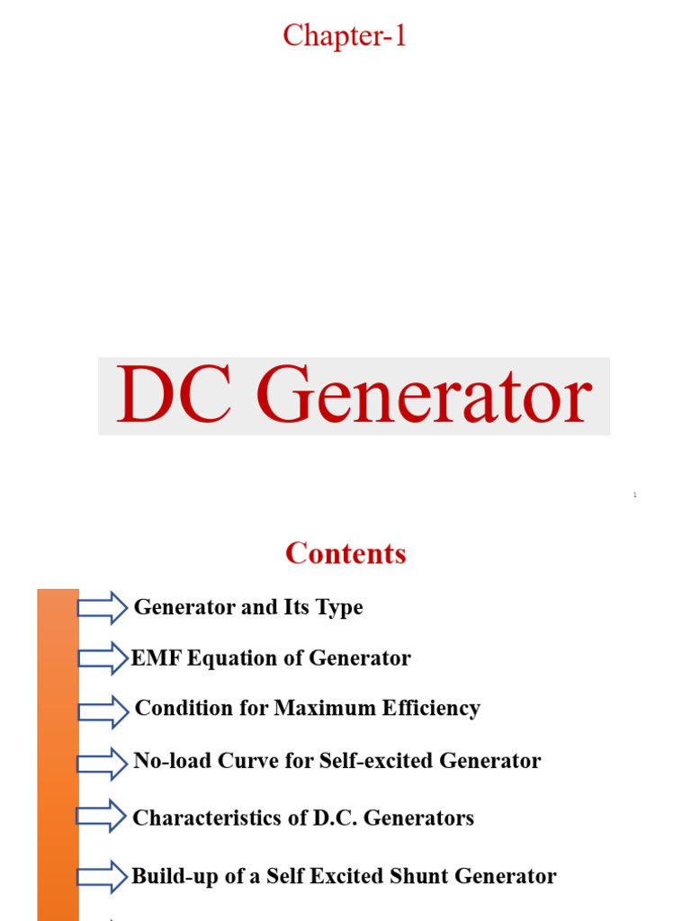 1. DC Generator | PDF | Electric Generator | Electromagnetic Induction