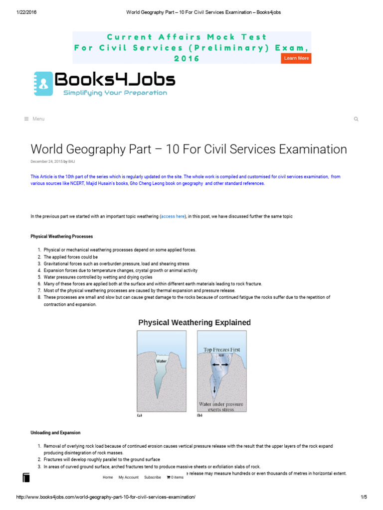 World Geography Part - 10 For Civil Services Examination - Books4jobs ...