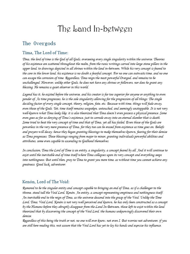 The Land in-Between | PDF | Stars | God