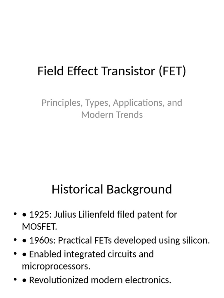 FET Detailed Presentation | PDF